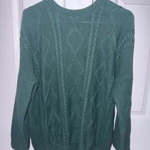 Hollister Teal Cable Knit Women's Sweater